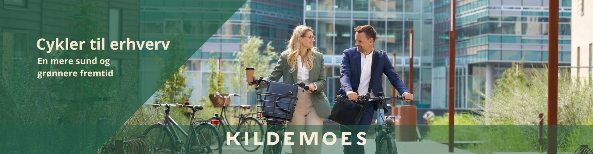 topbillede Cyckler til erhverv dame og mand med cykel
